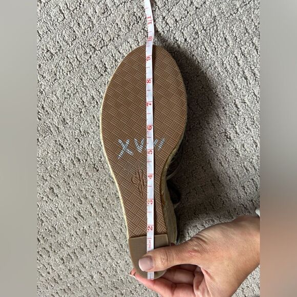 Cole Haan Sandals Meadow Strap Wedge II Metallic Strappy Spadrilles - Picture 5 of 10